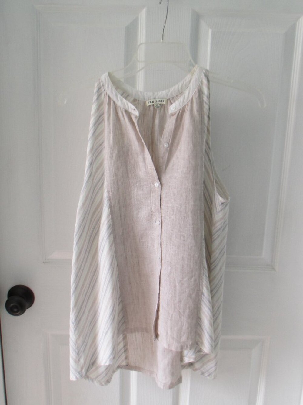 Rag Poets linen blend sleeveless top